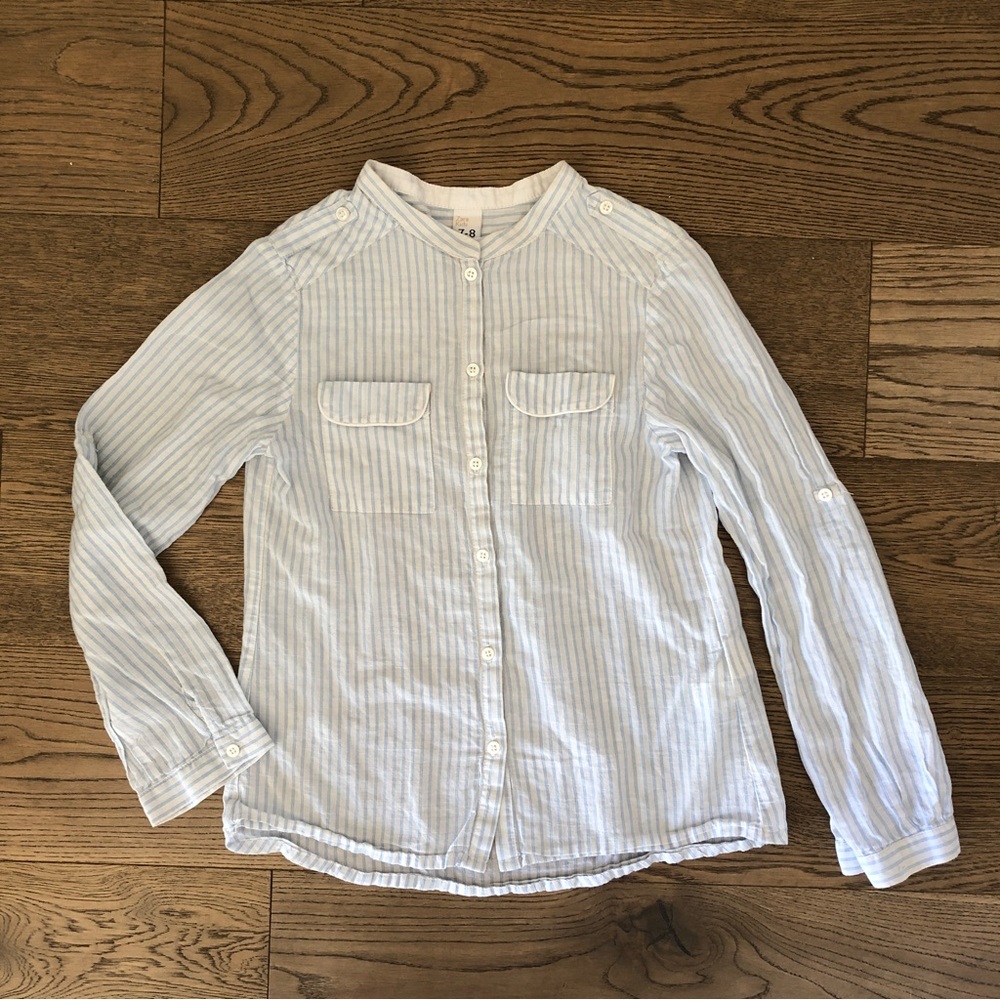 Zara Striped Banded Collar Button-down shirt - unisex